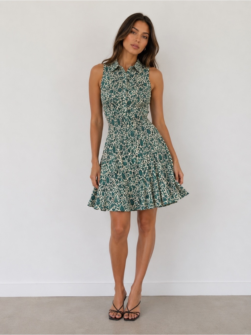 NATALIE MARTIN X REVOLVE boho alex blue teal Floral SILK Sleeveless Mini Dress